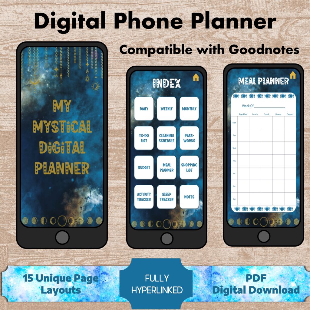 Digital Phone Planner mockup