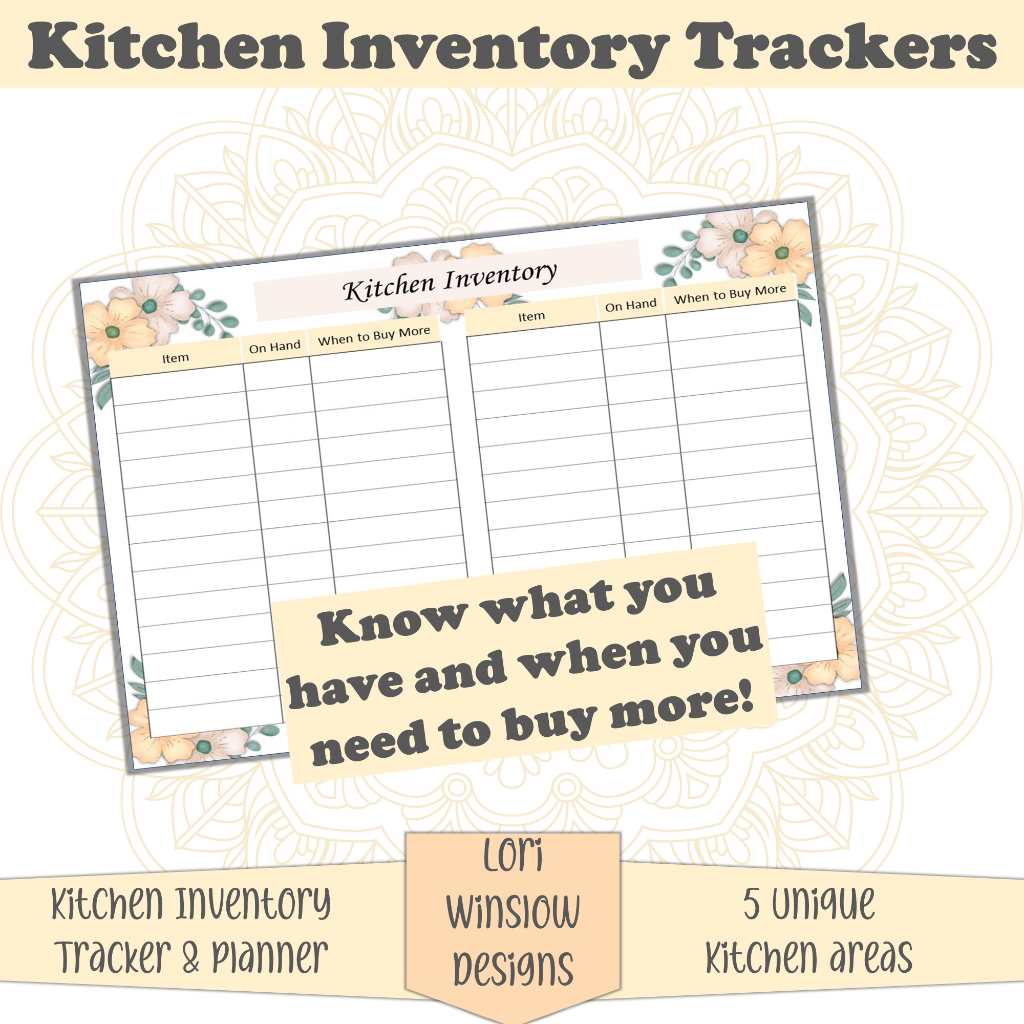 Kitchen Inventory Tracker - Lori Winslow Designs
